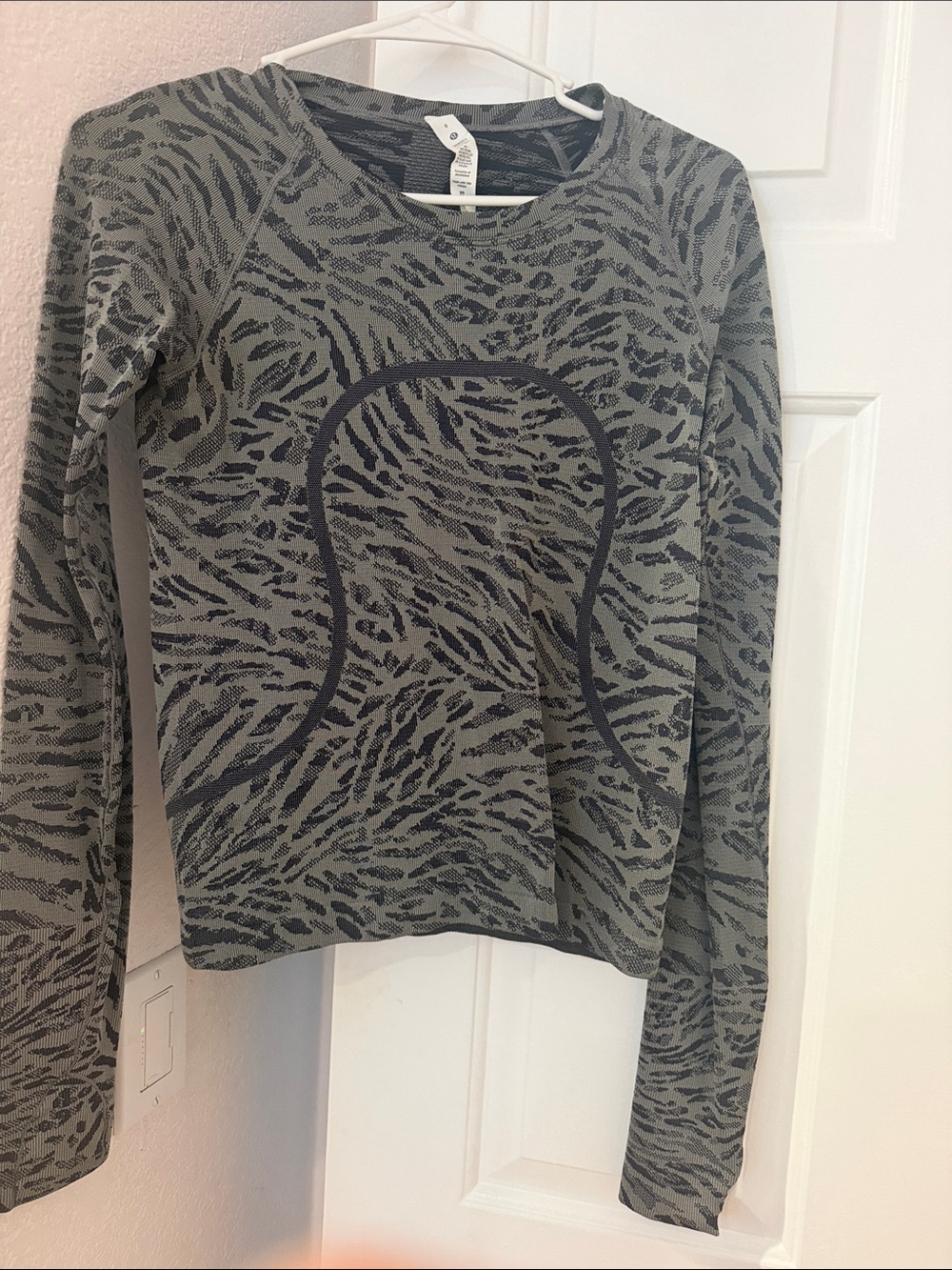 lululemon athletica Gray Animal-Print Long Sleeve Top